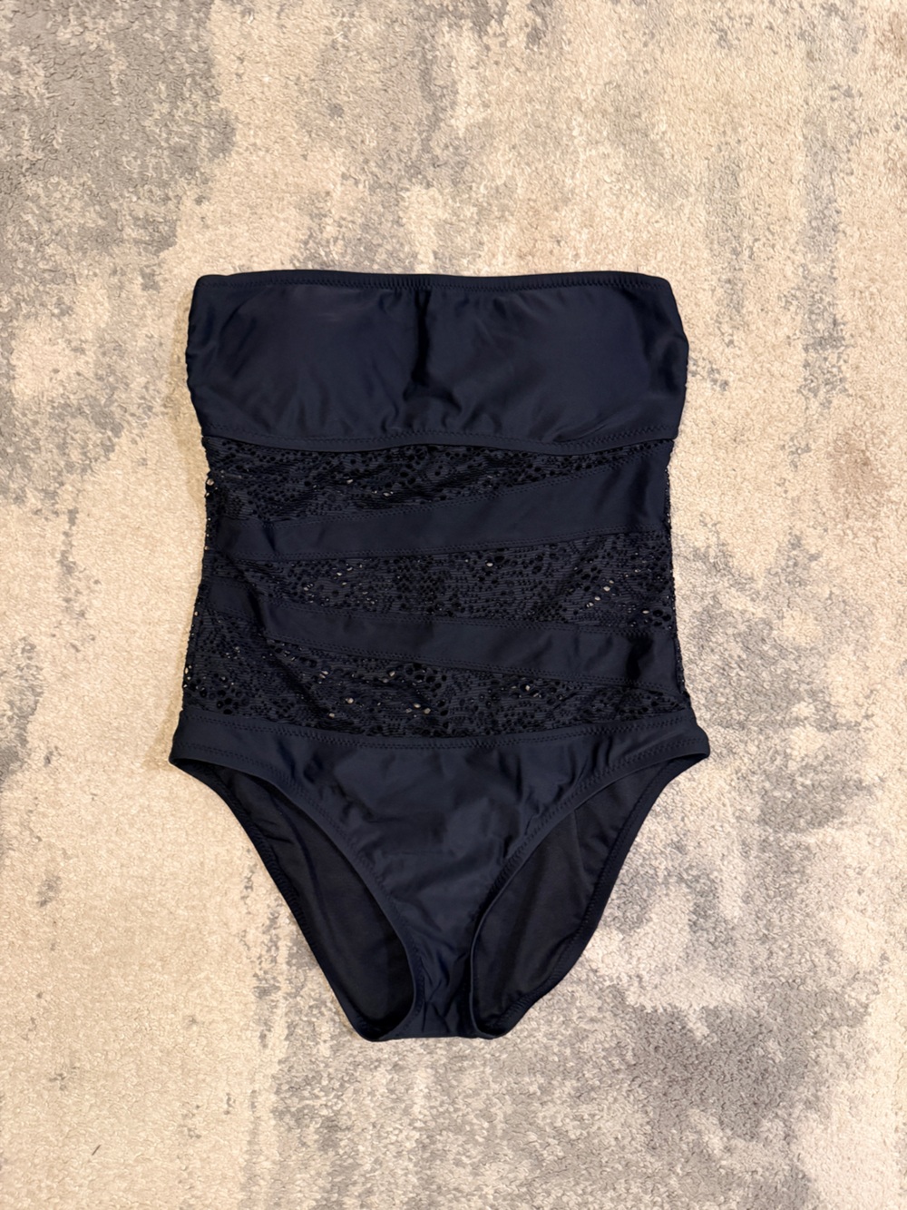 Women's Mossimo Black Lace-Panel One Piece Swimsuit